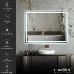 Lumoire Badkamerspiegel Met Verlichting - Tron - 120cm Rechthoekig - Anti Condens Verwarming