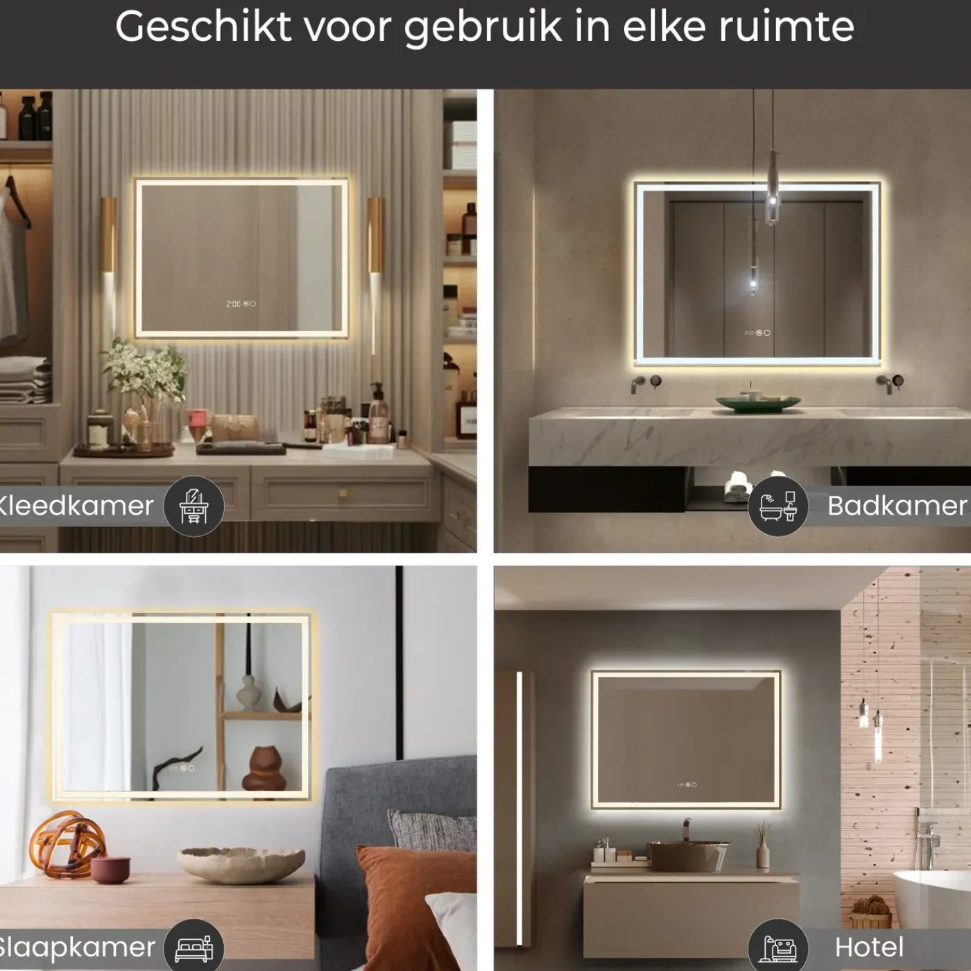 Lumoire Badkamerspiegel Met Verlichting - Tron - 120cm Rechthoekig - Anti Condens Verwarming