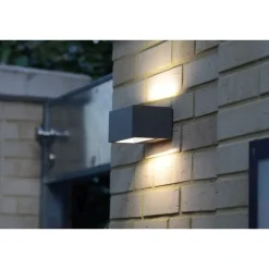 Lutec buiten wandlamp Gemini antraciet 9W