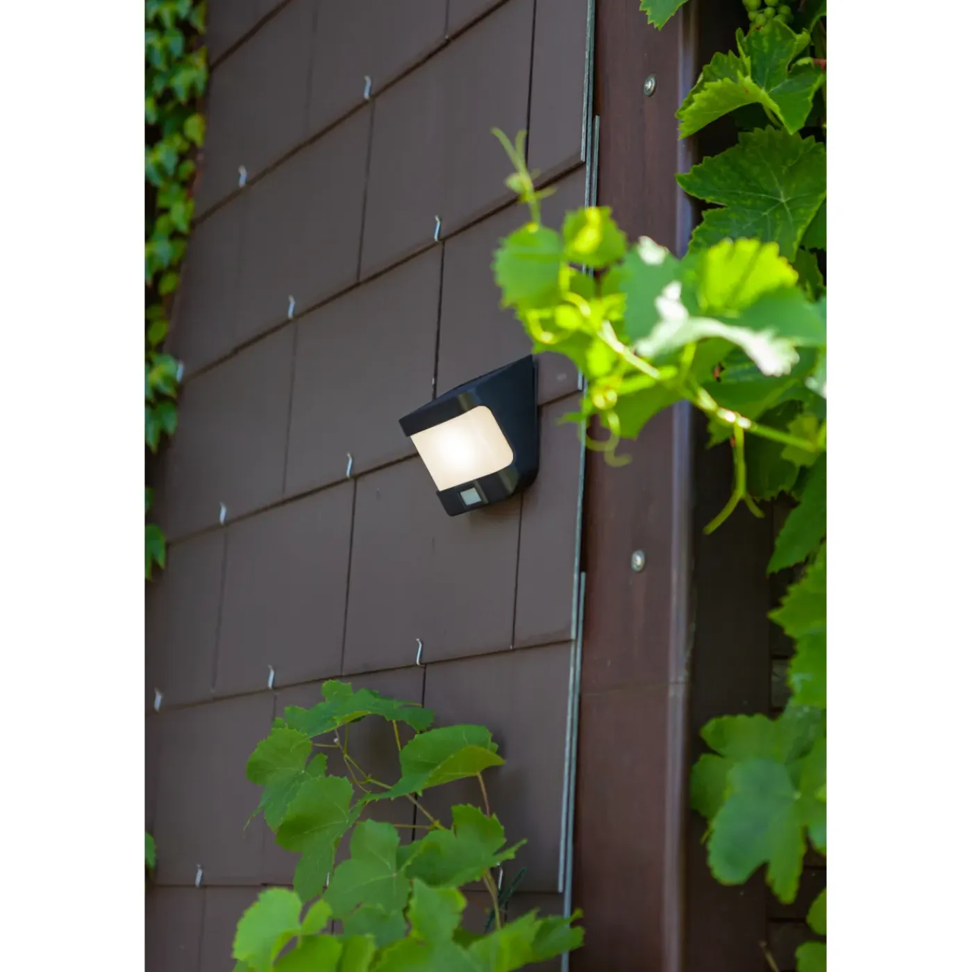 Lutec solar wandlamp Try zwart 8W met sensor