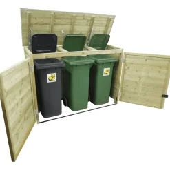 Lutrabox afvalcontainerkast 3 containers 176x65x125cm