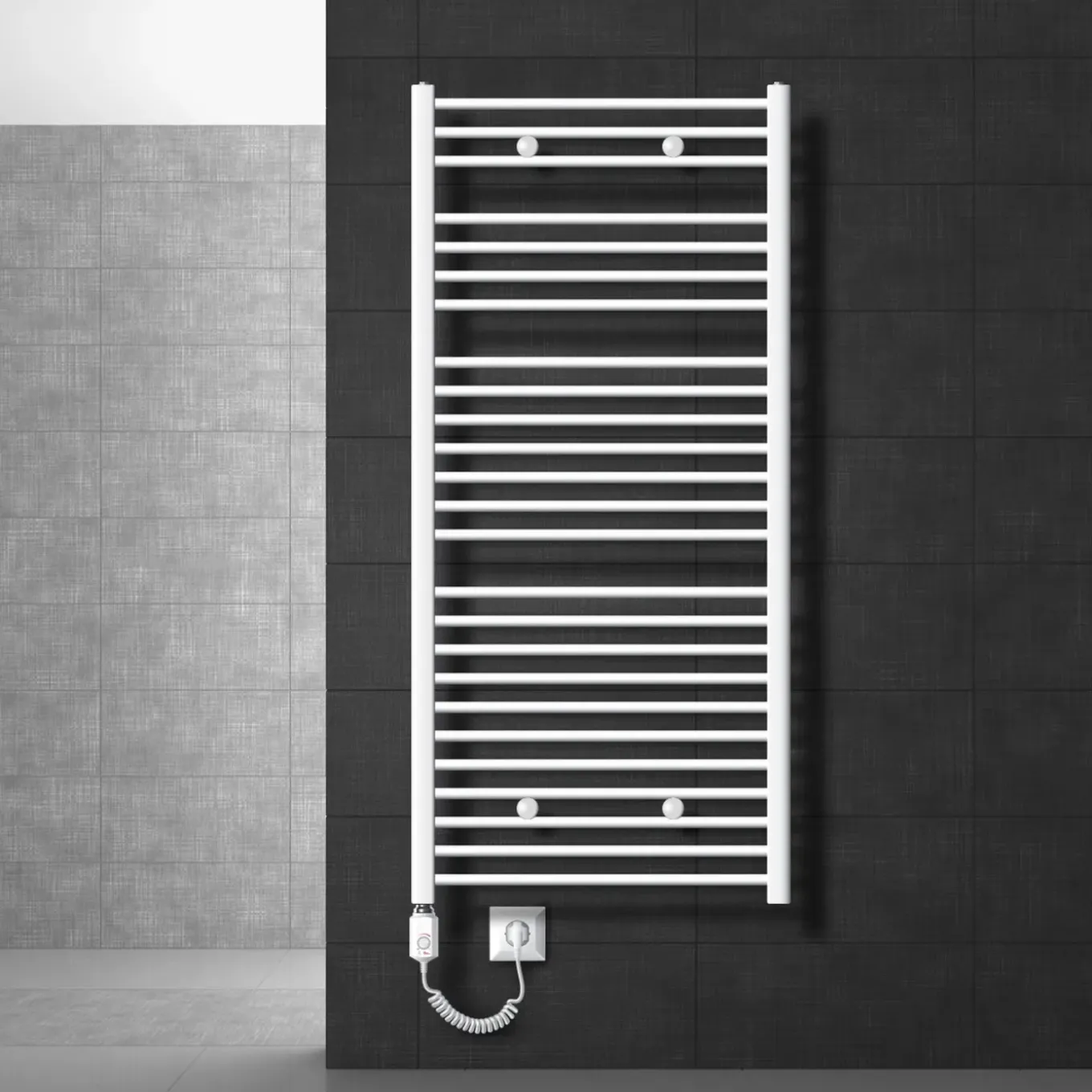 Luxebath Elektrische Badkamerkachel Sahara 750x1500 Mm Wit Rechte