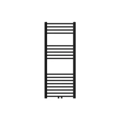 LuxeBath Sahara 500x1200 Mm Matzwart Rechte Badkamerradiator Met Centrale Aansluiting