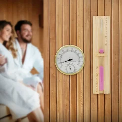 Luxebath Sauna Accessoireset Grenenhout 4 Delig Opgietemmer 4,5 L Thermometer Hygrometer