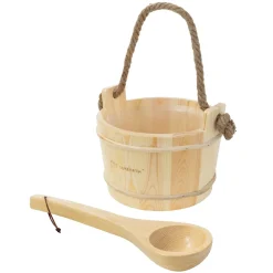 Luxebath Sauna Accessoires Set 2 Delig Opgietemmer Sauna Emmer 4l Grenenhout Kunststof