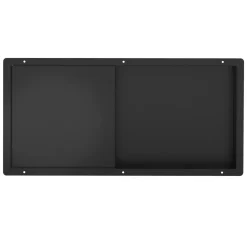 Luxebath Wandnis Douche Roestvrij Staal 25,5x55,5x10 Cm Zwart Met Deur En Plank