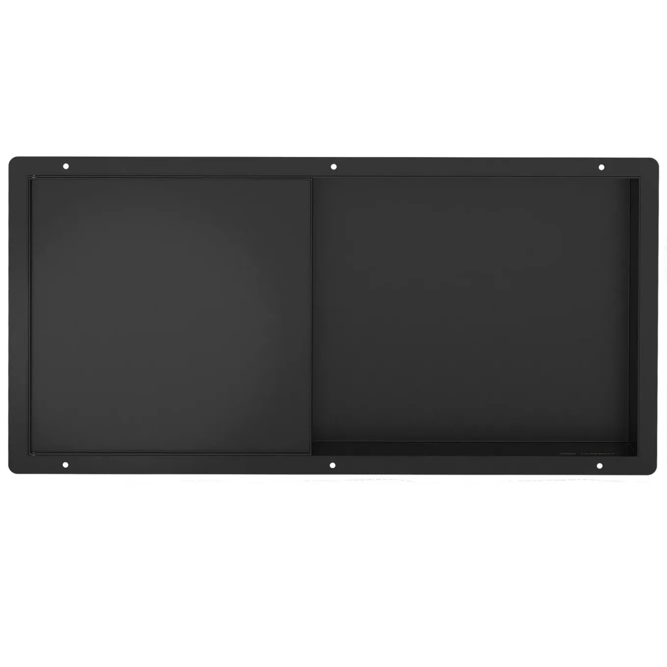 Luxebath Wandnis Douche Roestvrij Staal 25,5x55,5x10 Cm Zwart Met Deur En Plank