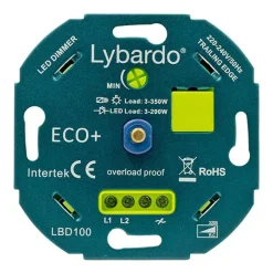 Lybardo - Led Dimmer - Met Zwarte Afdekplaat - 3-200w - Universeel - Inbouw