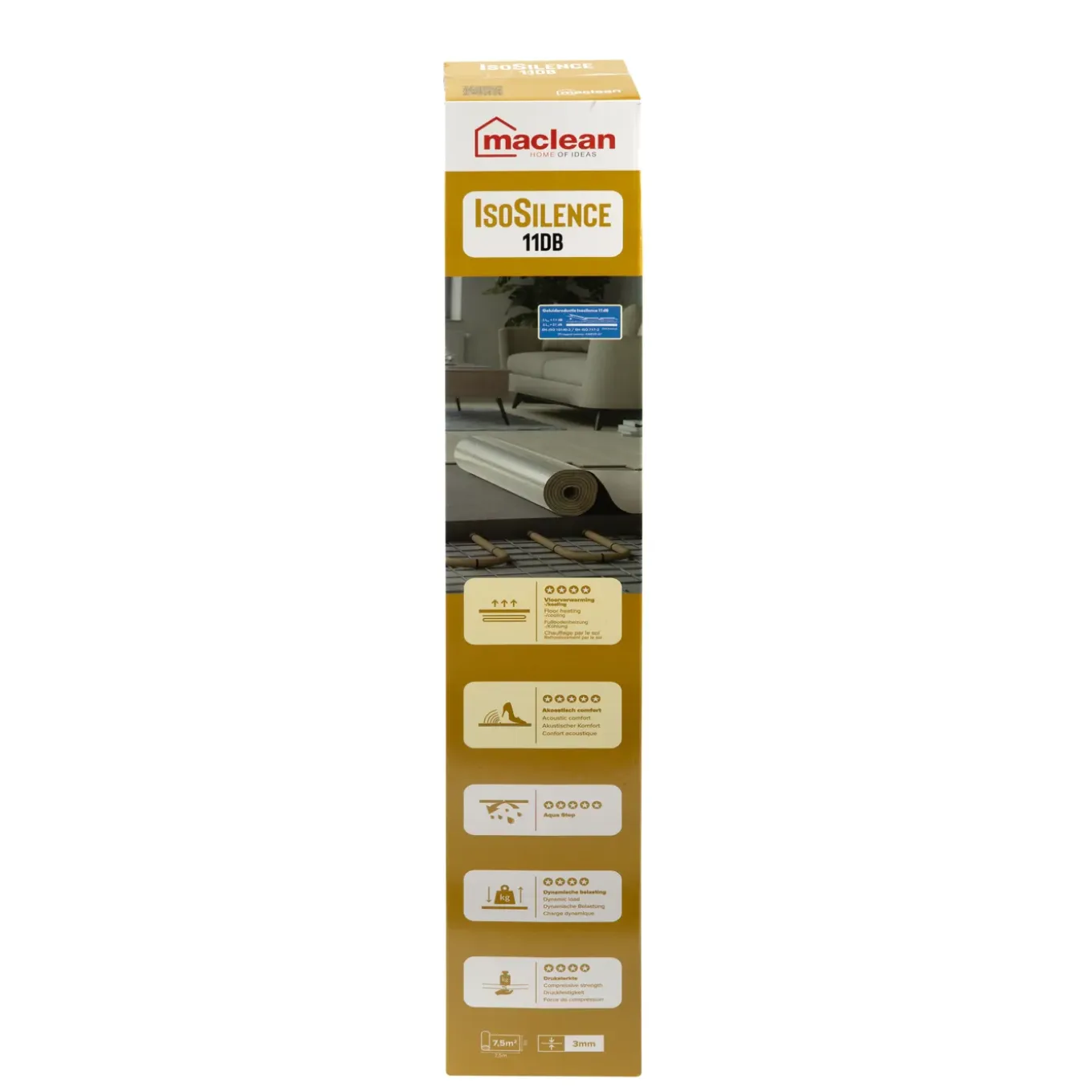 Maclean Products Laminaat Ondervloer IsoSilence - 10dB - 3mm - 7,5m²