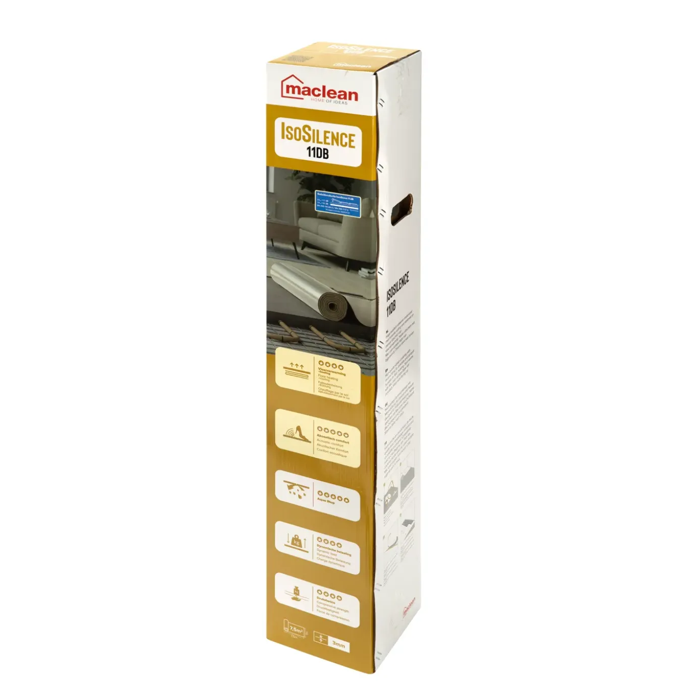Maclean Products Laminaat Ondervloer IsoSilence - 10dB - 3mm - 7,5m²