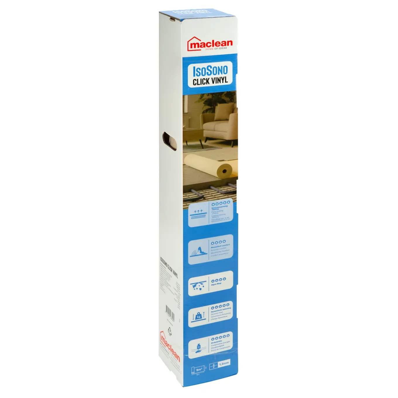 Maclean Products PVC Ondervloer IsoSono Click Vinyl - 1,3mm - 9m²