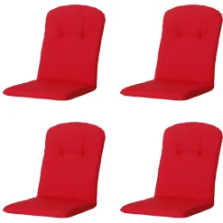 Madison - Kuipstoelkussen Hoge Rug Panama Red - Ca. 96x45 Cm - Set Van 4