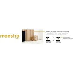 Maestro Latt afwerkprofielset - Castle Oak + Matte Black - 277cm - 71x20mm