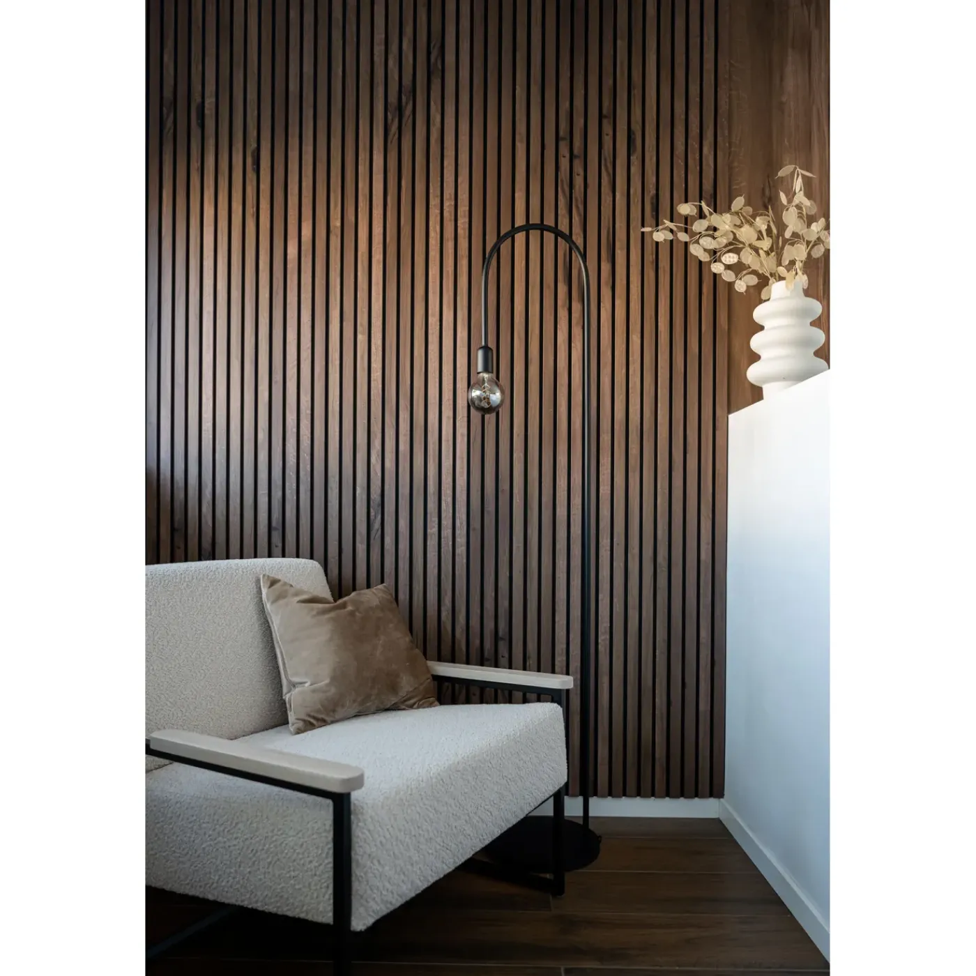 Maestro Latt lattenwand - Castle Oak + Matte Black - 277x30cm - 2 stuks