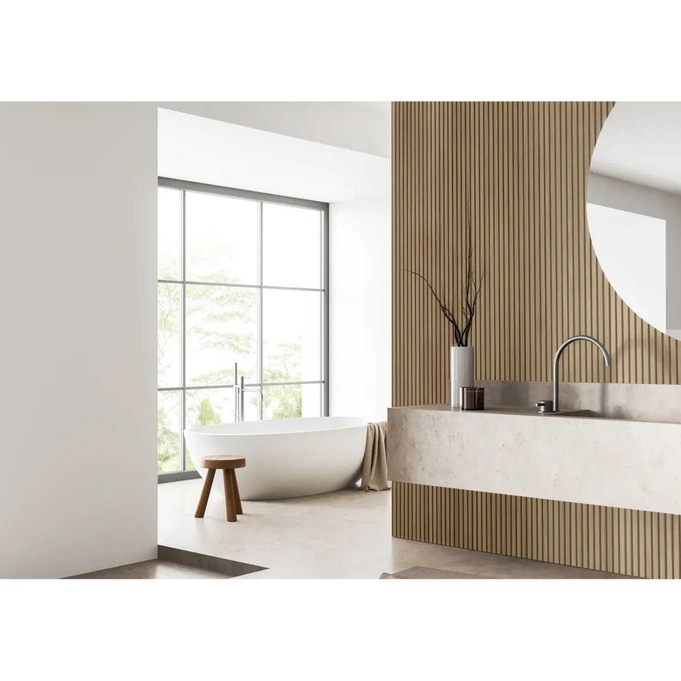 Maestro Latt Novo lattenwand - Natural Oak + White - Vochtbestendig - 277x30cm - 16mm - 2 stuks