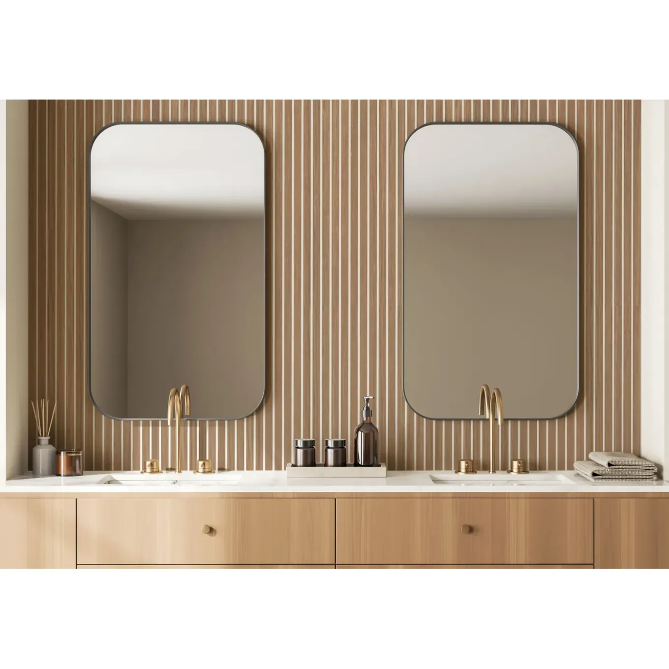 Maestro Latt Novo lattenwand - Natural Oak + White - Vochtbestendig - 277x30cm - 16mm - 2 stuks