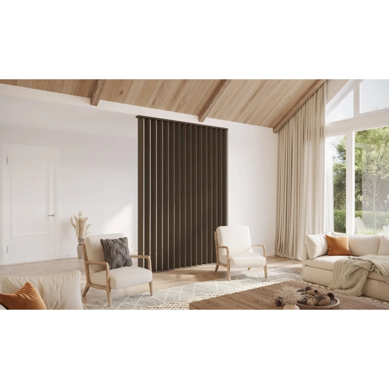 Maestro Splitt Roomdivider Vloer- en Plafondprofielset - Smoked Walnut - 100x12cm - 25mm