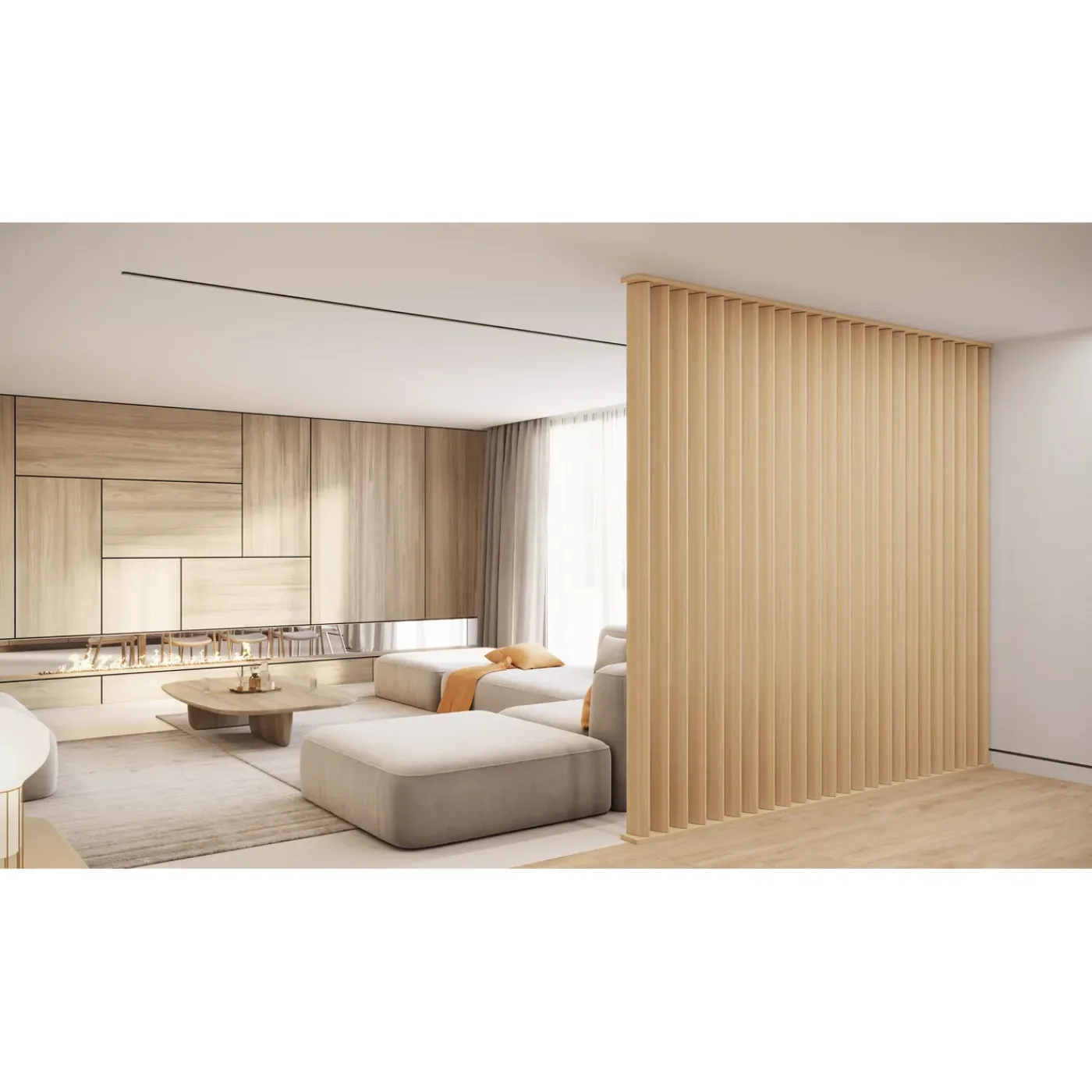 Maestro Splitt Roomdivider Vloer- en Plafondprofielset - Natural Oak - 100x12cm - 25mm