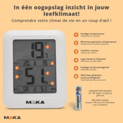 Maka Digitale Hygrometer - Thermometer Binnen - Luchtvochtigheidsmeter