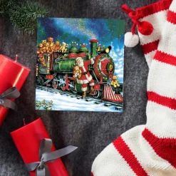 Maki Kerst Thema Servetten - 20x St - 33 X 33 Cm - Kerstman Trein