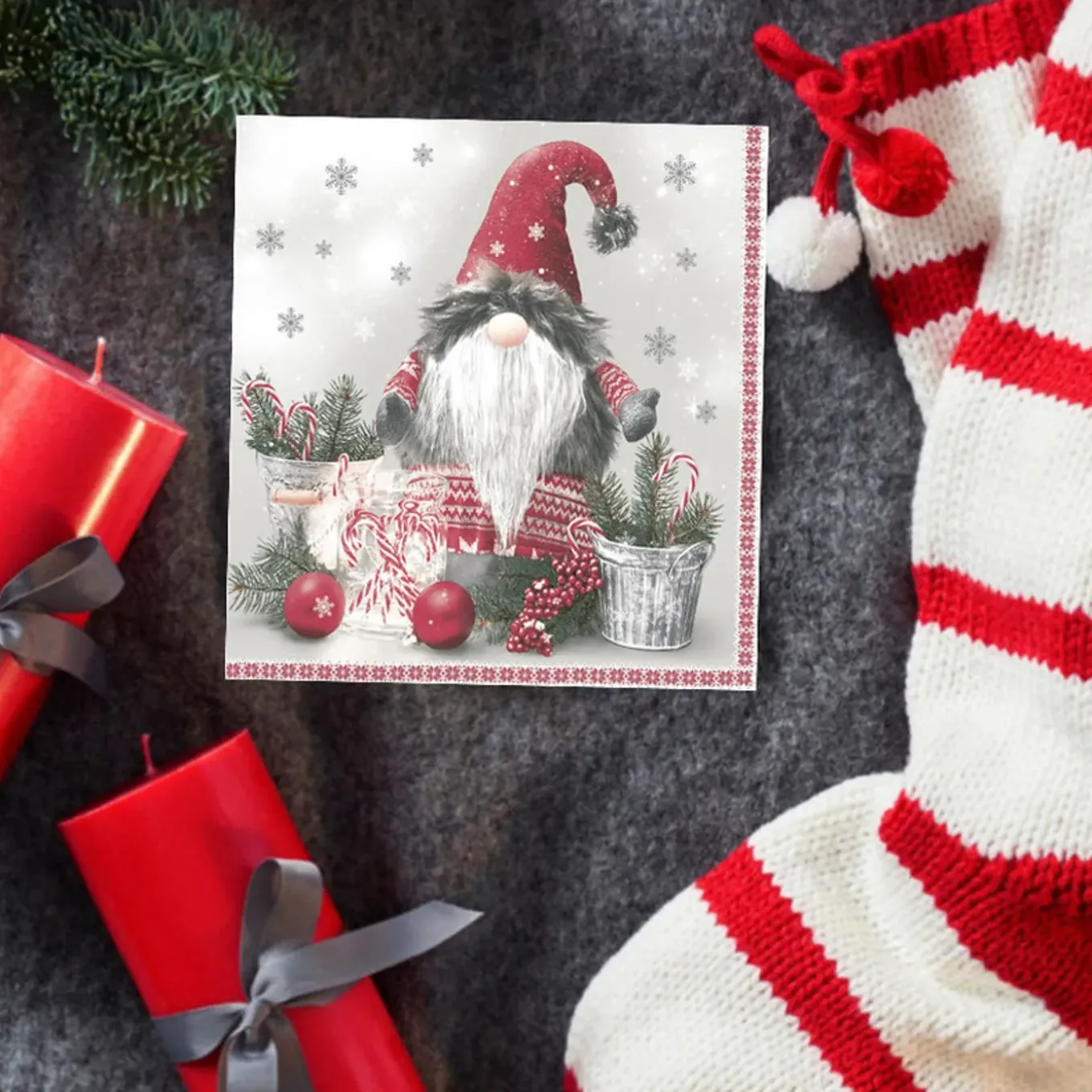 Maki Kerst Thema Servetten - 20x St - 33 X 33 Cm - Gnoom