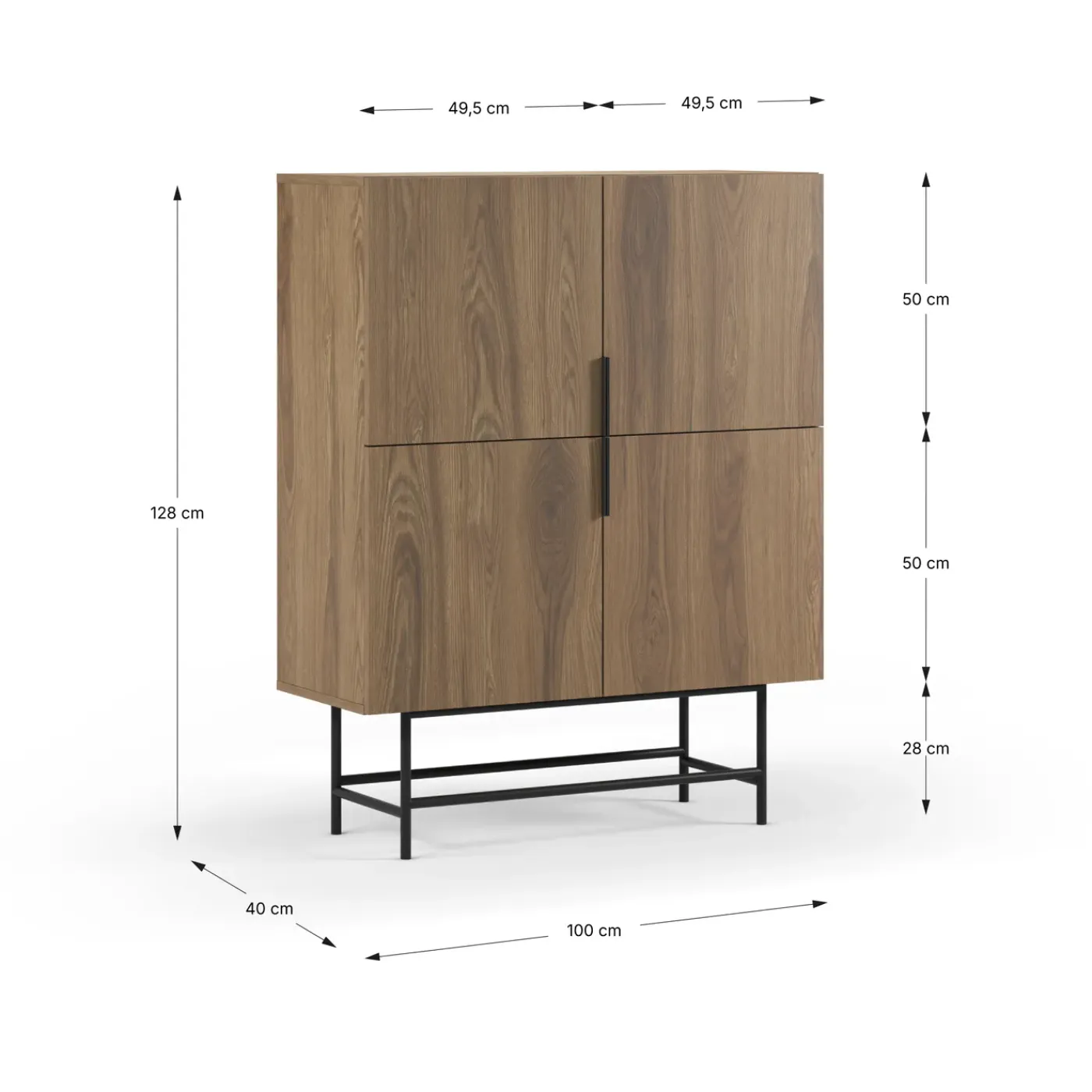 Marckeric - Kast Eldia - Bruin - 100x40x128cm