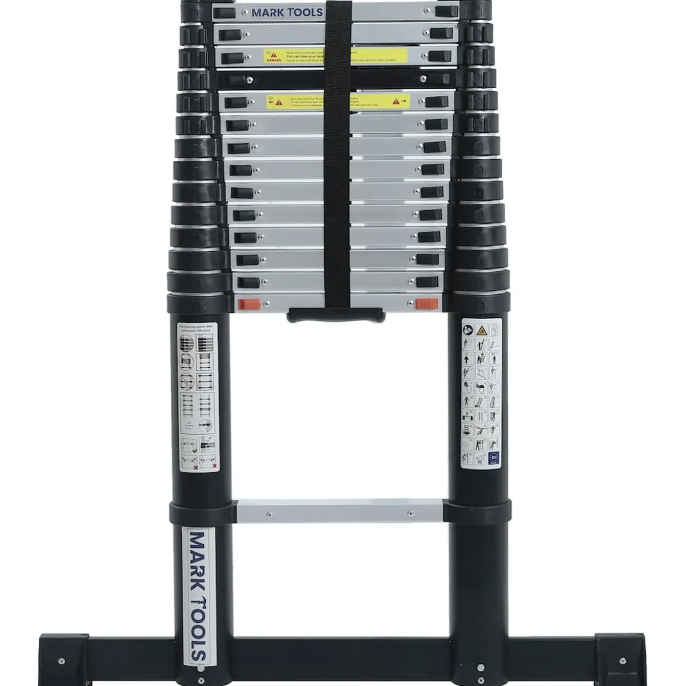 MARK TOOLS PRO Telescoopladder - 5,20 meter - met Stabilisatie Balk en Soft closing
