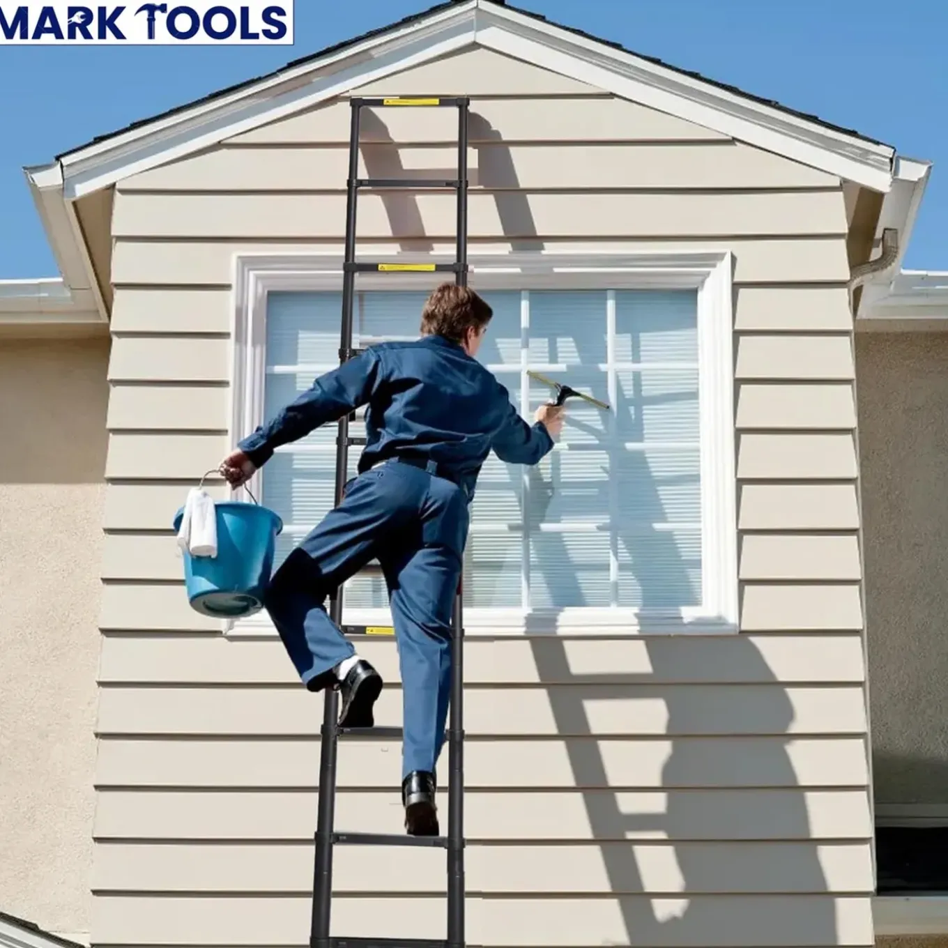 MARK TOOLS PRO Telescoopladder - 5,20 meter - met Stabilisatie Balk en Soft closing
