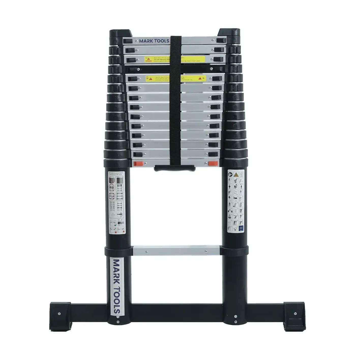 MARK TOOLS PRO Telescoop ladder - 3,8 meter - met Stabilisatievoet en Soft closing