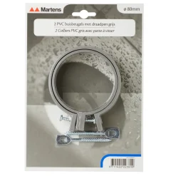 Martens buisbeugel met M6-pen - PVC - Grijs - Ø80mm - 2 stuks