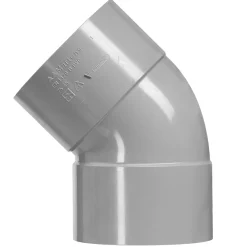Martens pvc bocht 2x lijmmof 50mm 45° grijs