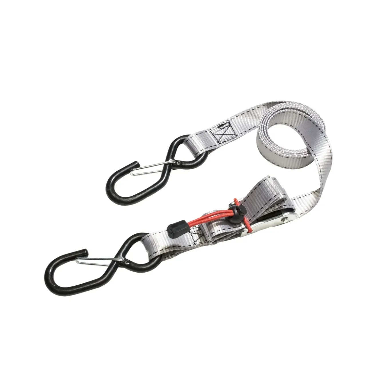 Master Lock Sjorband met Snelsluiting Grijs met S-haken - 1,8mx25mm - 4 stuks