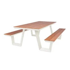 Maximavida Aluminium Picknicktafel Bermuda 200 Cm Ivoor
