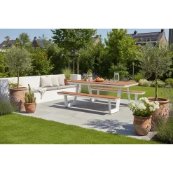 Maximavida Aluminium Picknicktafel Bermuda 200 Cm Ivoor