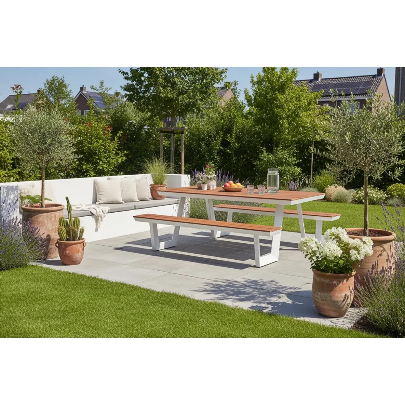 Maximavida Aluminium Picknicktafel Bermuda 200 Cm Ivoor
