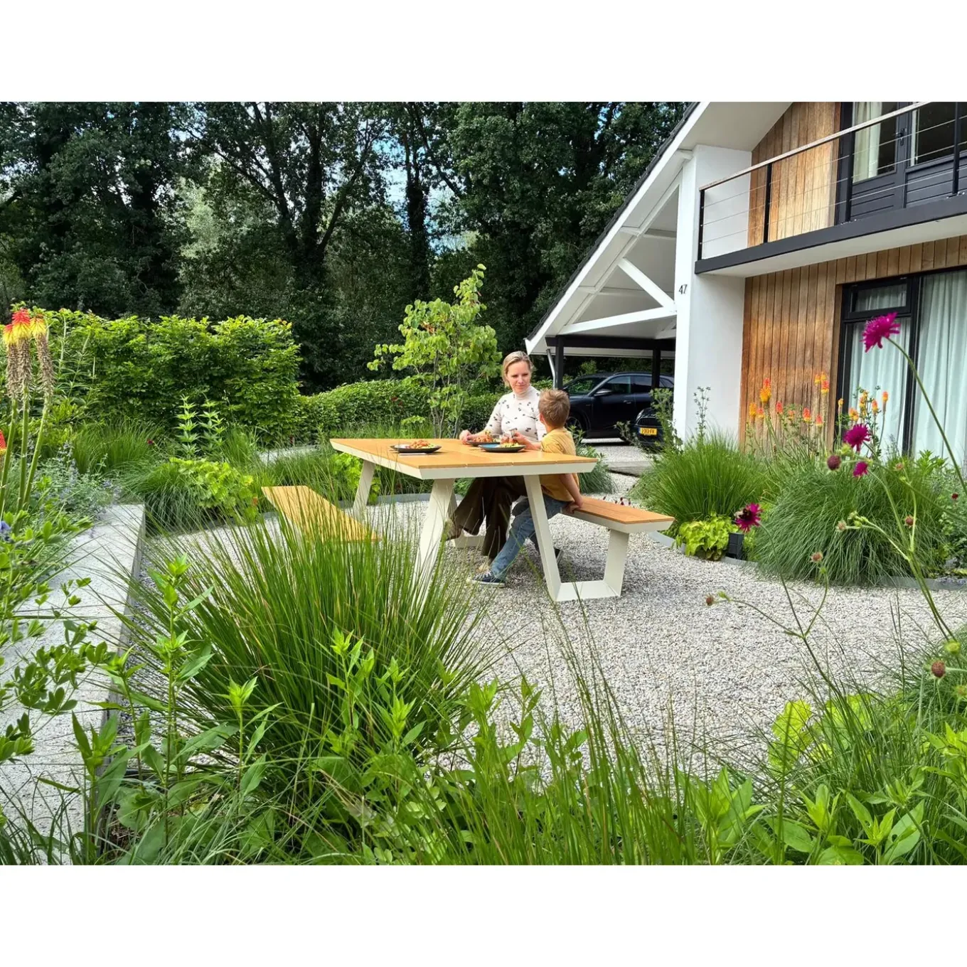 Maximavida Aluminium Picknicktafel Bermuda 200 Cm Ivoor