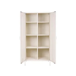 MaximaVida Metalen Kleding Lockerkast Finn 90 X 50 X 185 Cm Ivoor - 8 Schappen