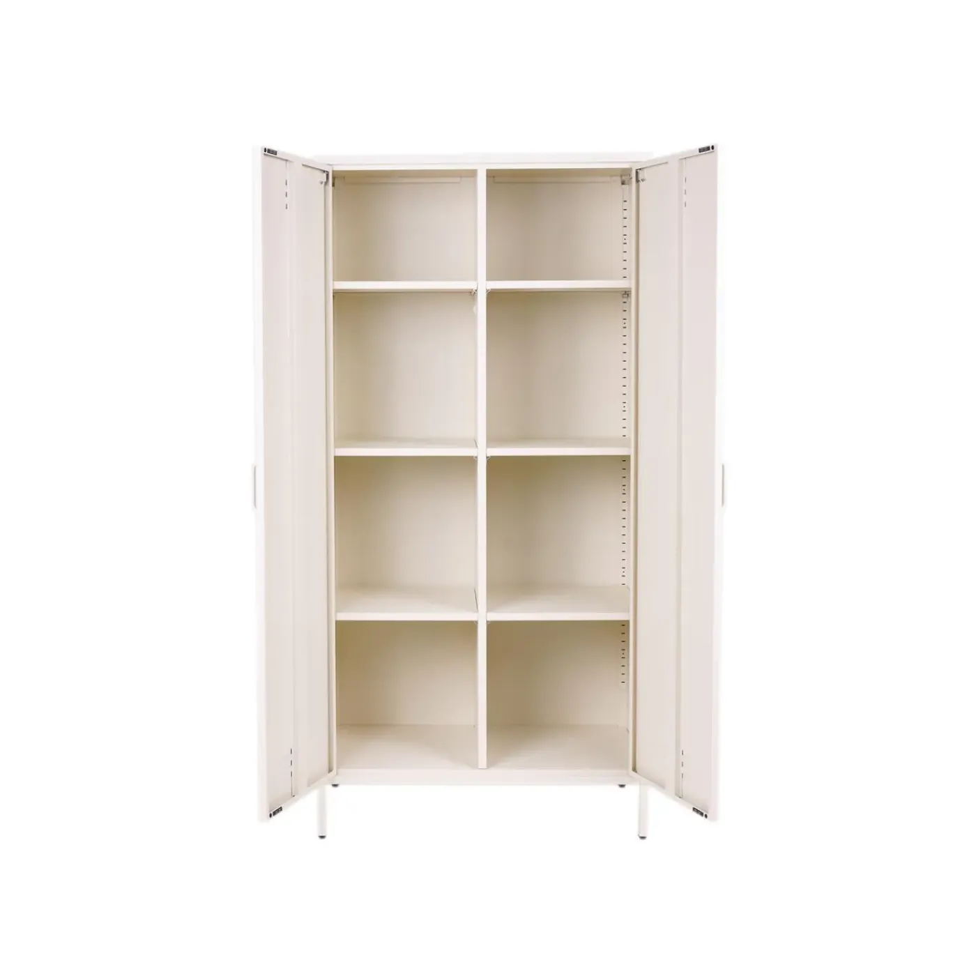 MaximaVida Metalen Kleding Lockerkast Finn 90 X 50 X 185 Cm Ivoor - 8 Schappen