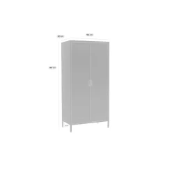 MaximaVida Metalen Kleding Lockerkast Finn 90 X 50 X 185 Cm Ivoor - 8 Schappen