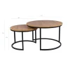 MaximaVida Ronde Salontafel Set Kiev Xl 75 Cm - Rustiek Eikenhout Fineer