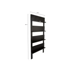 Maximavida Wandrek Jamie Zwart- Boekenrek- Tijdschriftenrek- 180 X 80 Cm