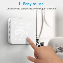 Meross WiFi-Thermostaat - Geschikt Voor Elektrische Vloerverwarming - LED-Touchscreen - Dubbel Sensorsysteem