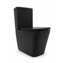 Merovique - Staande Wc - Incl Zitting - Mat Zwart - 67cm