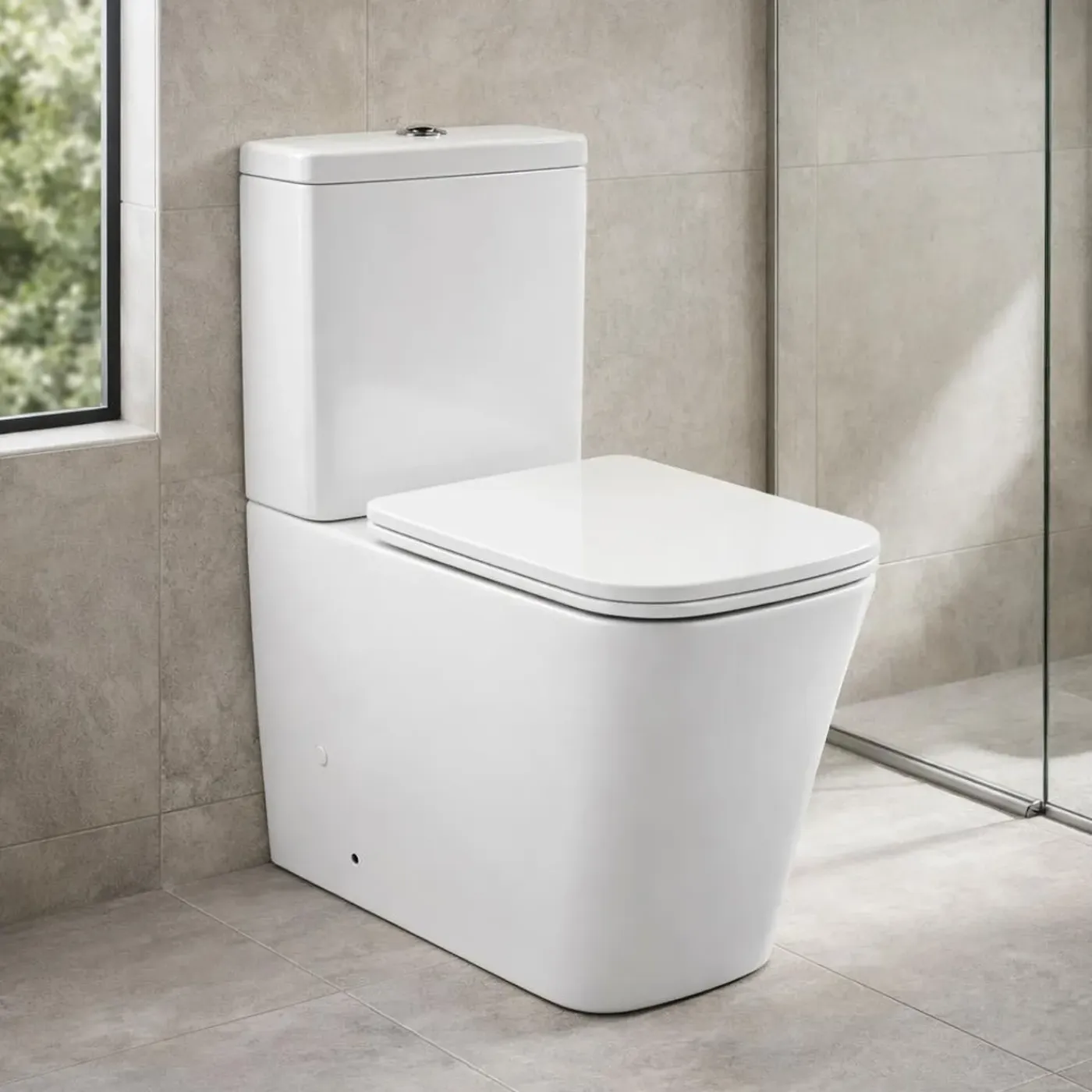 MEROVIQUE - Staande Wc - Incl Zitting - Wit - 67cm