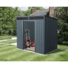 Overig Metalen Tuinhuis Lüttich - Antraciet Mat - 195x151cm - Dubbele Deur - met Lessenaarsdak