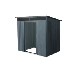 Overig Metalen Tuinhuis Lüttich - Antraciet Mat - 195x151cm - Dubbele Deur - met Lessenaarsdak
