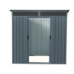 Overig Metalen Tuinhuis Lüttich - Antraciet Mat - 195x151cm - Dubbele Deur - met Lessenaarsdak