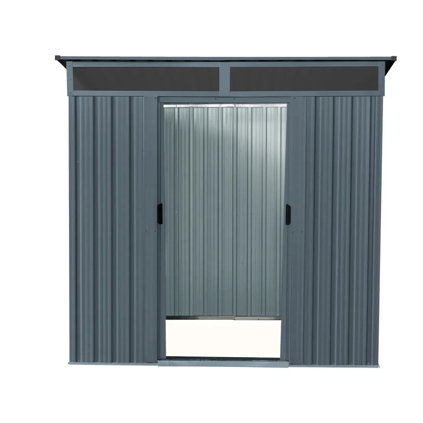 Overig Metalen Tuinhuis Lüttich - Antraciet Mat - 195x151cm - Dubbele Deur - met Lessenaarsdak