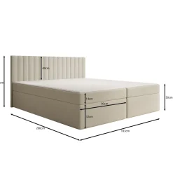 Meubella Boxspring Taiko - Stof Zwart - 180x200 Cm