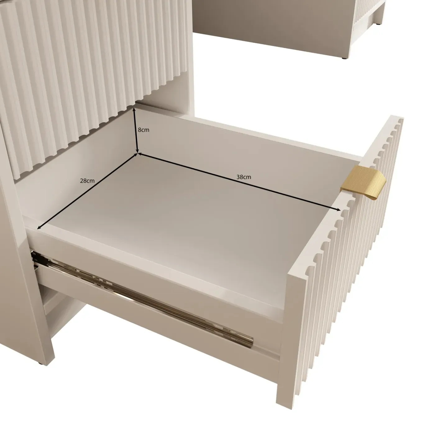 Meubella Bureau Tavares 2 - Beige - 154x55x76 Cm